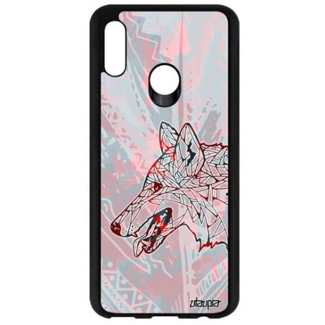 Защитный чехол на мобильный // Huawei P Smart 2019 // "Волк" Wolf Дизайн, Utaupia, серый