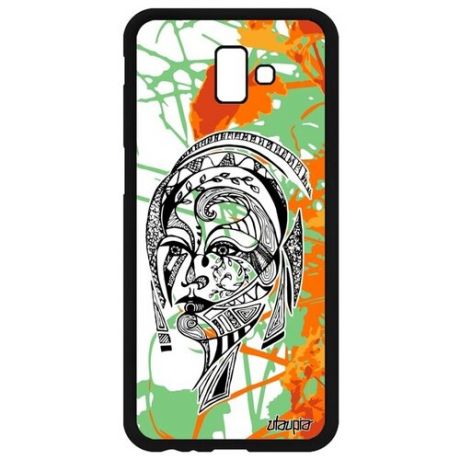 Защитный чехол на смартфон // Samsung Galaxy J6 Plus 2018 // "Портрет женщины" Этнический Fleur, Utaupia, цветной