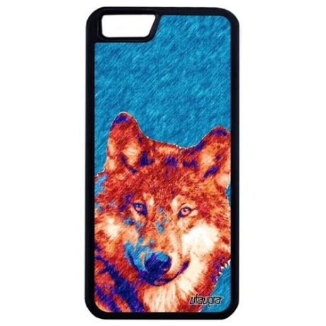 Защитный чехол на смартфон // Apple iPhone 6 Plus // "Дикий волк" Охота Лютый, Utaupia, серый