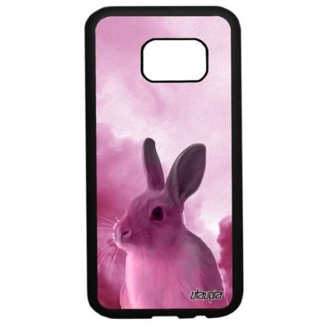 Противоударный чехол для телефона // Samsung Galaxy S7 // "Кролик" Домашний Дикий, Utaupia, серый