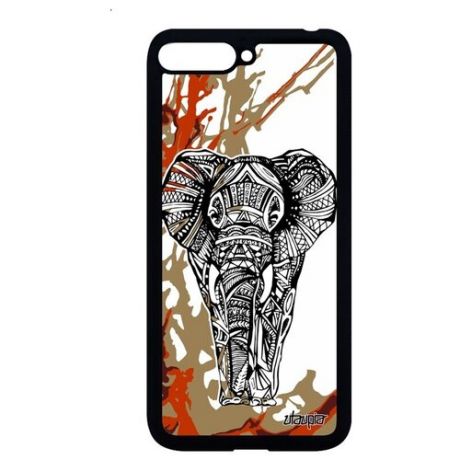 Противоударный чехол на мобильный // Huawei Y6 2018 // "Слон" Дизайн Elephant, Utaupia, розовый
