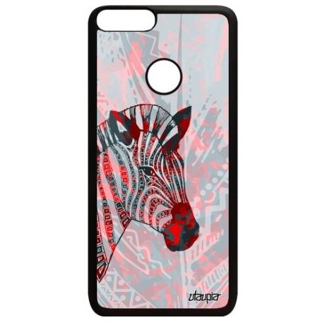 Стильный чехол на мобильный // Huawei P Smart 2018 // "Зебра" Африка Дизайн, Utaupia, розовый