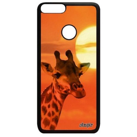 Противоударный чехол для смартфона // Huawei P Smart 2018 // "Жираф" Животные Саванна, Utaupia, цветной