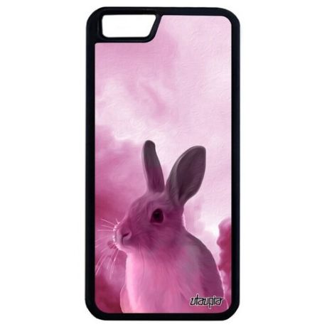 Красивый чехол для // Apple iPhone 6 Plus // "Кролик" Животные Пушистый, Utaupia, серый