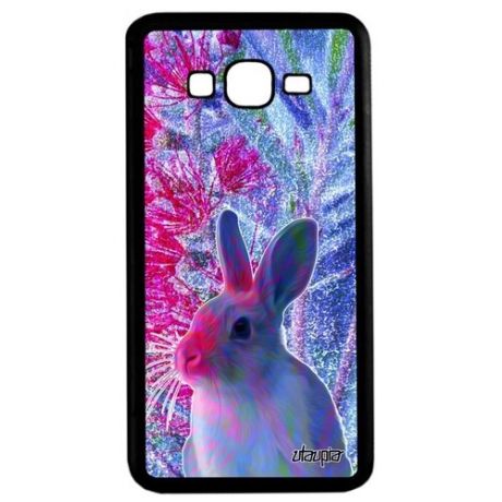 Противоударный чехол для смартфона // Samsung Galaxy Grand Prime // "Кролик" Домашний Заяц, Utaupia, фуксия