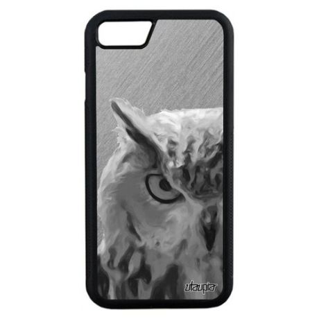 Защитный чехол для мобильного // Apple iPhone 8 // "Сова" Птица Стиль, Utaupia, серый