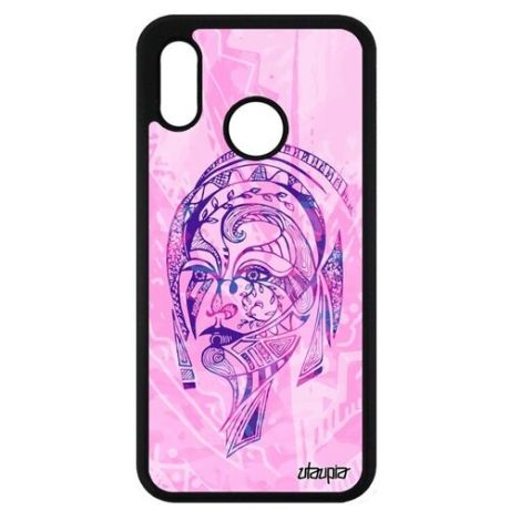 Защитный чехол на смартфон // Huawei P20 Lite // "Портрет женщины" Этнический Девушка, Utaupia, розовый