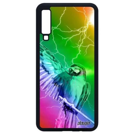 Модный чехол для мобильного // Samsung Galaxy A7 2018 // "Попугай" Птица Стиль, Utaupia, цветной