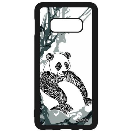 Модный чехол на мобильный // Samsung Galaxy S10e // "Панда" Азия Дизайн, Utaupia, серый