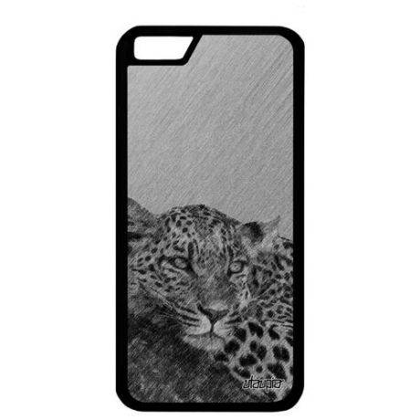 Противоударный чехол на мобильный // iPhone 6S // "Леопард" Кошачьи Хищник, Utaupia, серый