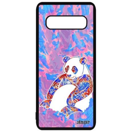 Защитный чехол на смартфон // Galaxy S10 // "Панда" Китайский Большая, Utaupia, розовый