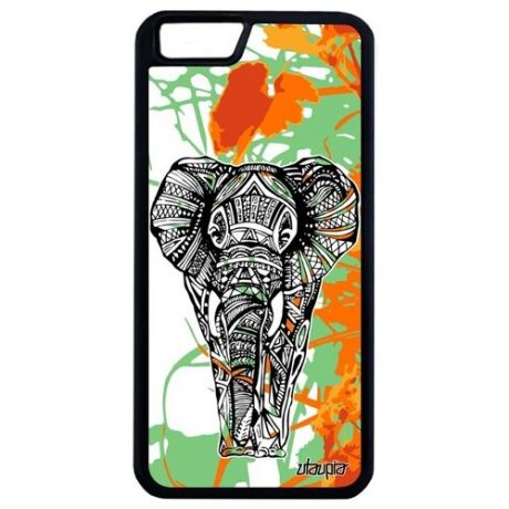 Красивый чехол для смартфона // iPhone 6 Plus // "Слон" Африканский Дизайн, Utaupia, голубой