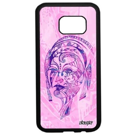 Модный чехол на телефон // Samsung Galaxy S7 // "Портрет женщины" Цветок Девушка, Utaupia, цветной