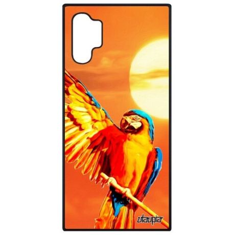 Защитный чехол на мобильный // Samsung Galaxy Note 10 Plus // "Попугай" Какаду Птица, Utaupia, оранжевый