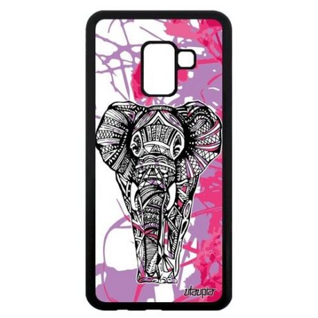 Противоударный чехол для смартфона // Galaxy A8 2018 // "Слон" Стиль Древний, Utaupia, серый