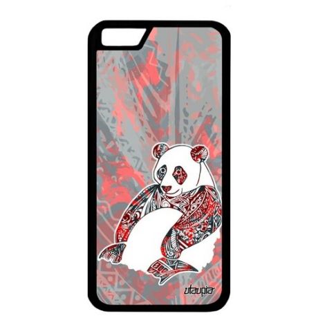 Защитный чехол на // Apple iPhone 6S // "Панда" Медведь Тибет, Utaupia, голубой