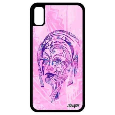 Противоударный чехол на мобильный // Apple iPhone XR // "Портрет женщины" Fleur Лицо, Utaupia, розовый