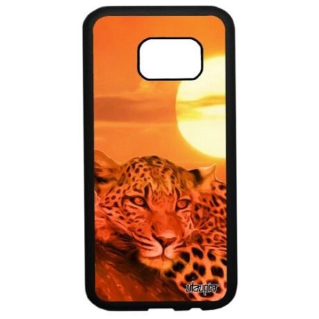 Ударопрочный чехол на смартфон // Galaxy S7 // "Леопард" Дикий Зверь, Utaupia, розовый
