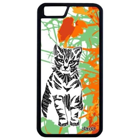 Красивый чехол для смартфона // Apple iPhone 6 Plus // "Кот" Дизайн Тигристый, Utaupia, фиолетовый