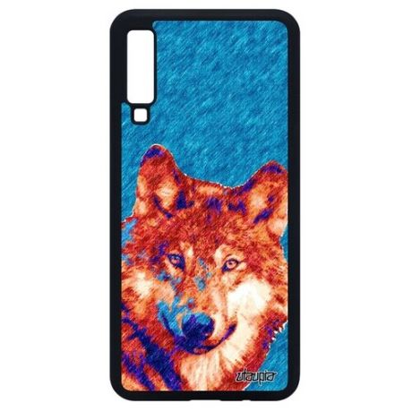 Защитный чехол для // Galaxy A7 2018 // "Дикий волк" Хищник Стиль, Utaupia, фиолетовый