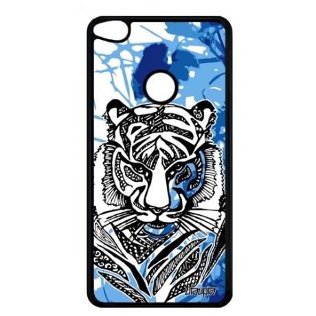 Чехол для смартфона // Huawei P8 Lite 2017 // "Тигр" Tiger Сибирь, Utaupia, голубой