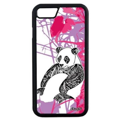 Защитный чехол на телефон // Apple iPhone 8 // "Панда" Panda Тибет, Utaupia, розовый