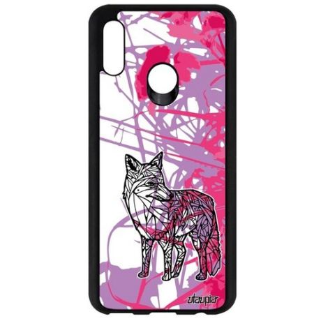 Красивый чехол для смартфона // Huawei P Smart 2019 // "Лиса" Fox Зверь, Utaupia, розовый