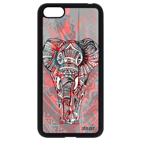 Противоударный чехол для мобильного // Huawei Y5 2018 // "Слон" Elephant Древний, Utaupia, голубой