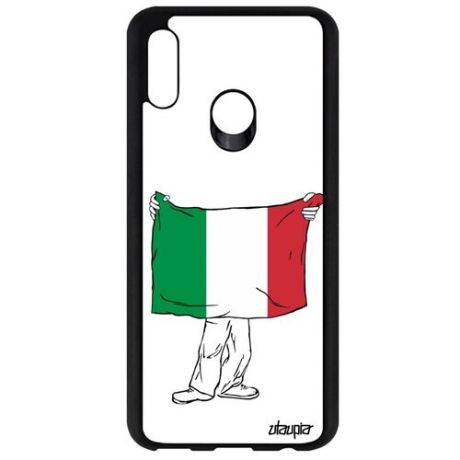 Стильный чехол на мобильный // Huawei P Smart 2019 // "Флаг английский с руками" Стиль Патриот, Utaupia, белый