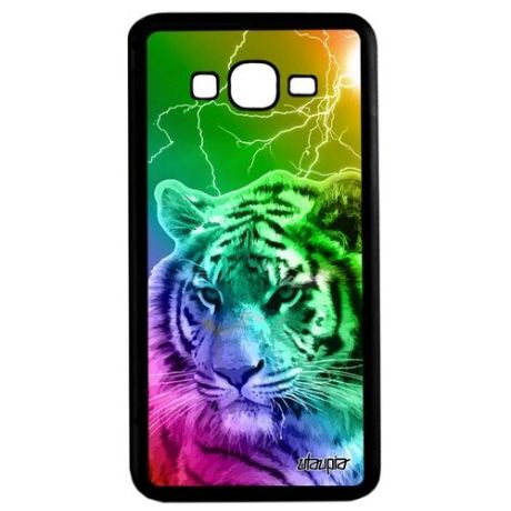 Новый чехол на смартфон // Samsung Galaxy Grand Prime // "Царь тигр" Зверь Тасманский, Utaupia, серый