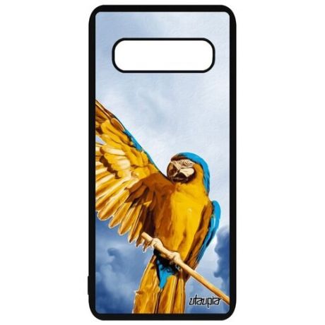 Защитный чехол на телефон // Samsung Galaxy S10 // "Попугай" Птица Попугайчики, Utaupia, цветной