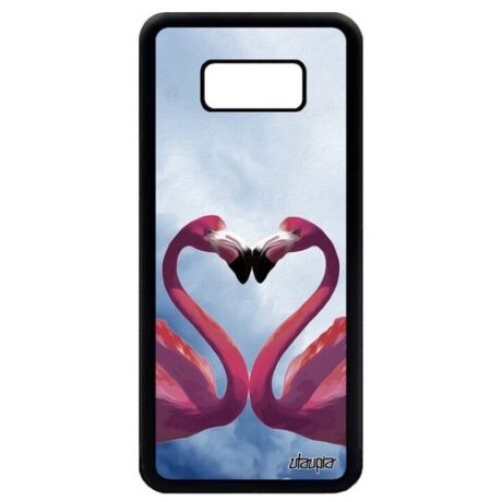 Красивый чехол на смартфон // Samsung Galaxy S8 Plus // "Фламинго" Стиль Сердце, Utaupia, цветной