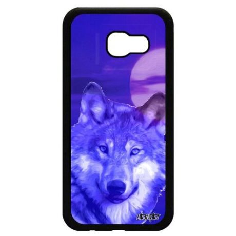 Необычный чехол для мобильного // Samsung Galaxy A5 2017 // "Дикий волк" Зверь Хаски, Utaupia, фуксия