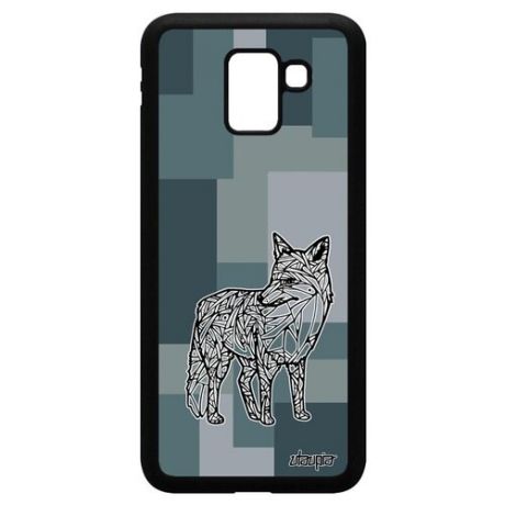 Защитный чехол на смартфон // Galaxy J6 2018 // "Лиса" Дизайн Хищник, Utaupia, серый
