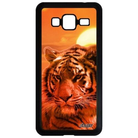 Противоударный чехол для смартфона // Samsung Galaxy J3 2016 // "Царь тигр" Охота Азия , Utaupia, розовый