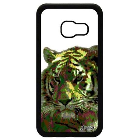 Защитный чехол на мобильный // Samsung Galaxy A3 2017 // "Царь тигр" Джунгли Тасманский, Utaupia, светло-зеленый