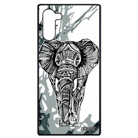 Красивый чехол для мобильного // Galaxy Note 10 // "Слон" Африканский Мудрый, Utaupia, розовый