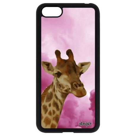 Противоударный чехол для телефона // Huawei Y5 2018 // "Жираф" Жирафа Giraffe, Utaupia, фуксия
