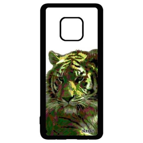 Противоударный чехол на мобильный // Huawei Mate 20 Pro // "Царь тигр" Tiger Сибирь, Utaupia, светло-зеленый