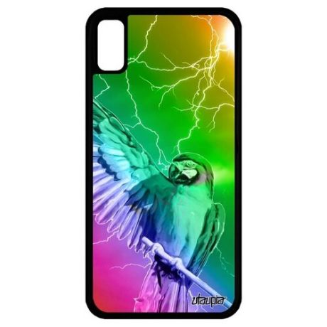 Защитный чехол на смартфон // Apple iPhone XR // "Попугай" Дизайн Жако, Utaupia, оранжевый