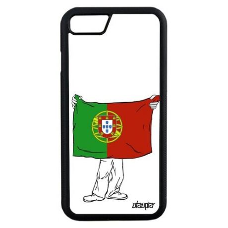 Дизайнерский чехол для смартфона // Apple iPhone 8 // "Флаг Португалии с руками" Государственный Страна, Utaupia, белый