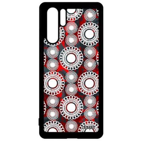 Защитный чехол на смартфон // Huawei P30 Pro // "Кружевной узор" Орнамент Кружево, Utaupia, красный