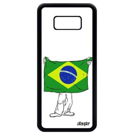 Дизайнерский чехол на телефон // Samsung Galaxy S8 Plus // "Флаг Алжира с руками" Дизайн Стиль, Utaupia, белый