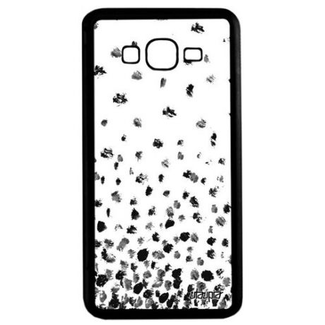 Качественный чехол на смартфон // Galaxy Grand Prime // "Снег" Кружочки Хлопья, Utaupia, белый