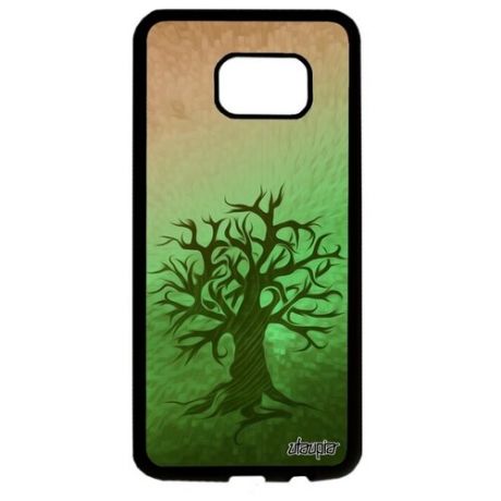 Модный чехол для смартфона // Galaxy S7 Edge // "Дерево жизни" Флора Древо, Utaupia, светло-зеленый
