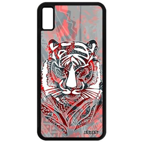 Противоударный чехол на смартфон // iPhone XS Max // "Тигр" Стиль Tiger, Utaupia, розовый
