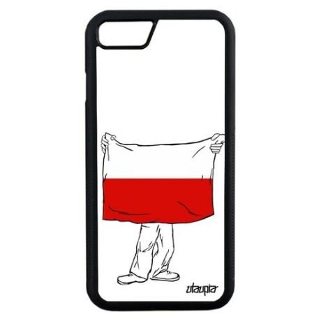 Противоударный чехол на смартфон // Apple iPhone 7 // "Флаг Корсики с руками" Патриот Государственный, Utaupia, белый
