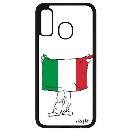 Чехол на смартфон // Samsung Galaxy A40 // "Флаг Марокко с руками" Государственный Путешествие, Utaupia, белый