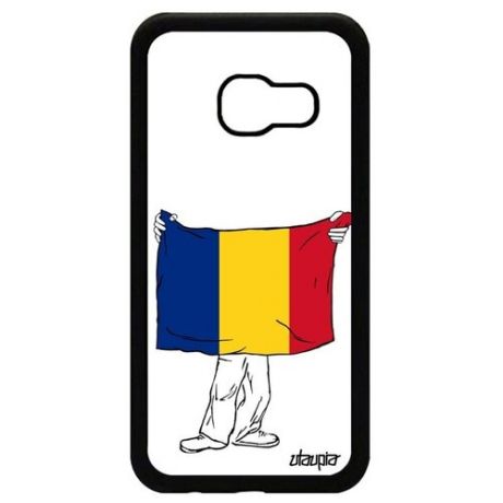 Противоударный чехол для мобильного // Samsung Galaxy A3 2017 // "Флаг Бразилии с руками" Патриот Страна, Utaupia, белый