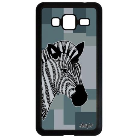 Ударопрочный чехол для мобильного // Samsung Galaxy J3 2016 // "Зебра" Саванна Zebra, Utaupia, серый